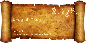 Uray Ákos névjegykártya